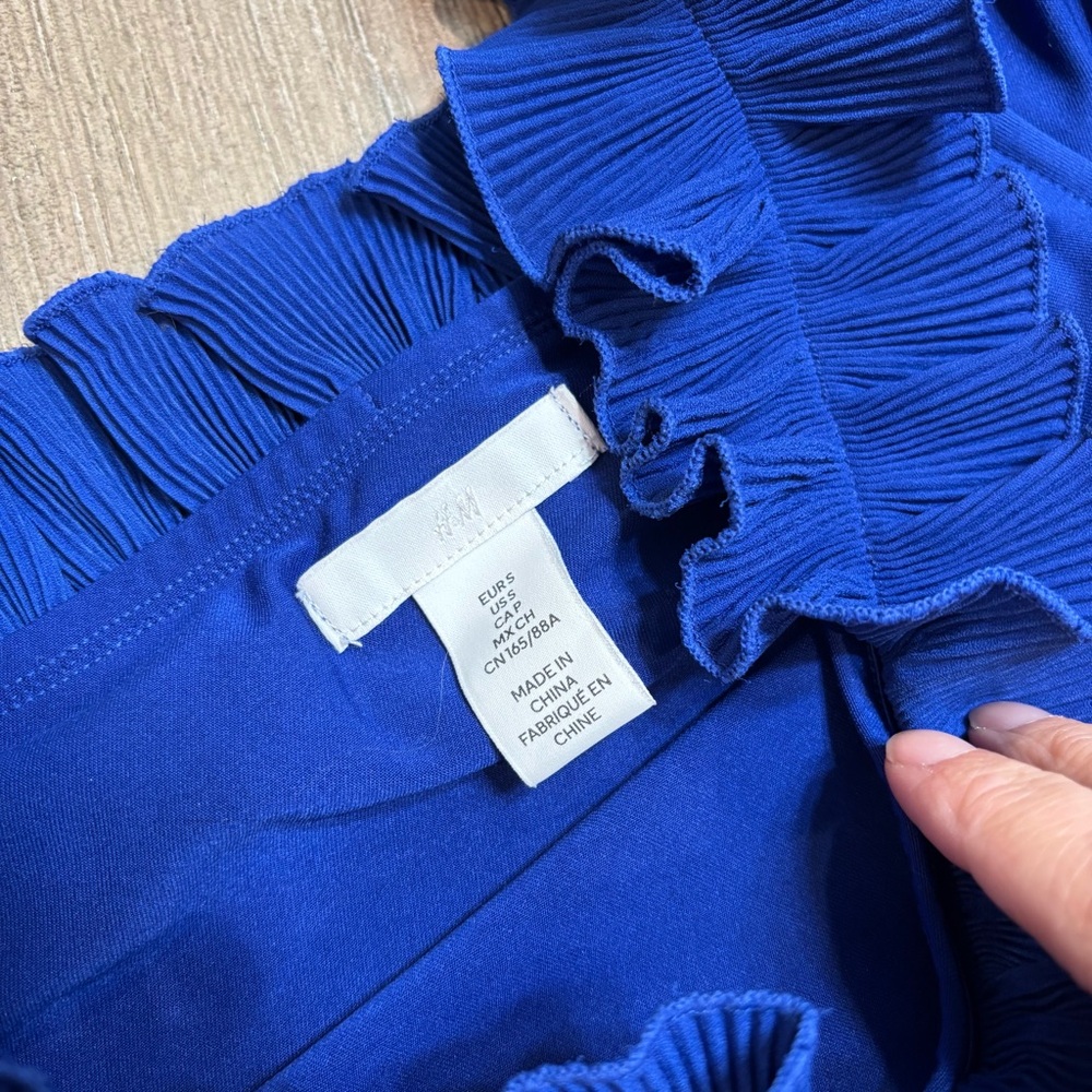 H&M One-Shoulder Ruffle Bodysuit - Royal Blue - Picture 3 of 5